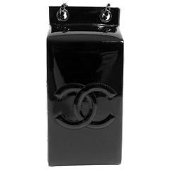 Chanel Black Patent Leather Runway Milk Carton Bag
