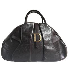 Chocolat Brown Christian Dior Ostritch Dubble Saddle Bag 9