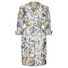 1950s Floral Taffeta Silk Couture New Look Style Dress 7