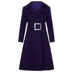 1960s Haute Couture Space Age Purple Wool Coat 