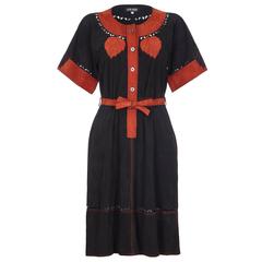 Vintage 1970s Jean Muir Suede Dress