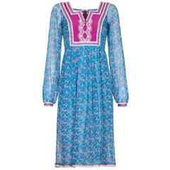 1970s Rumak Couture Silk Chiffon Dress 5