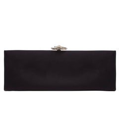 Chanel Black Satin Clutch