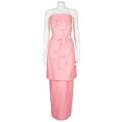 Harald Rose Pink Dress with Appliqued Flowers