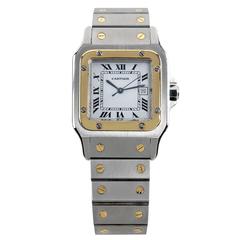 Cartier Two Tone Santos Collection Ladies Wrist Watch