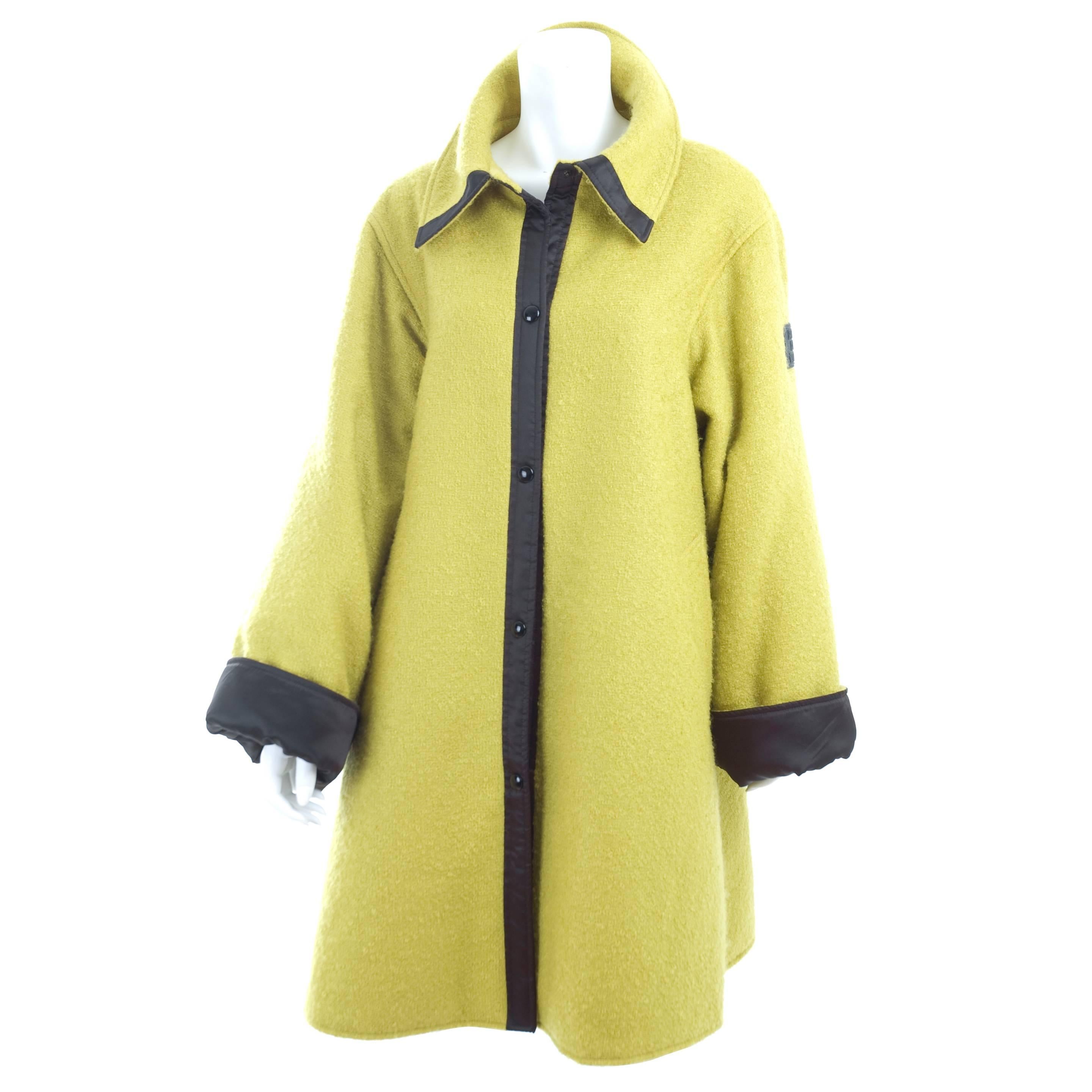 Vintage State Of Claude Montana Coat in Lime Green sz.12 For Sale