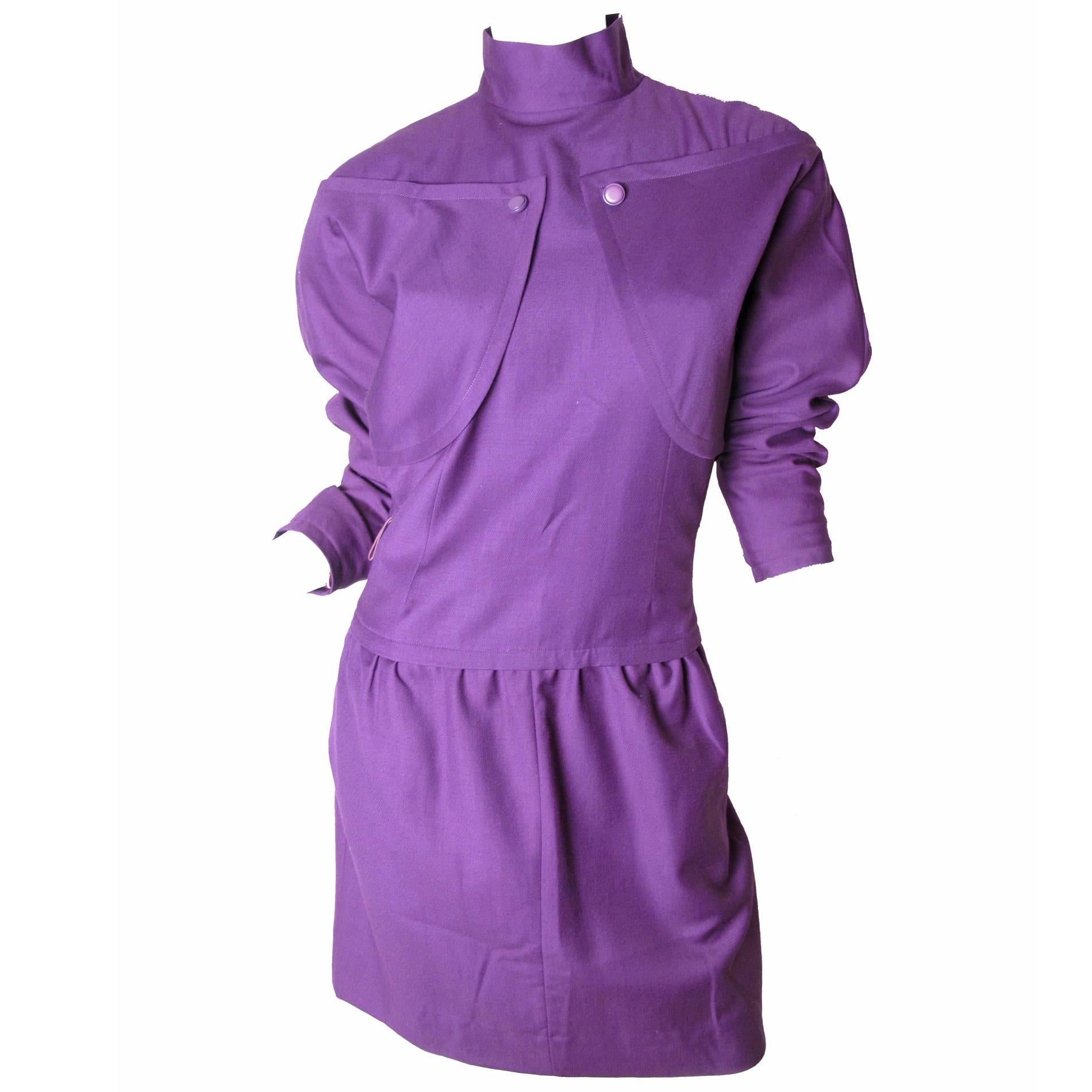 Courreges purple wool Dress  