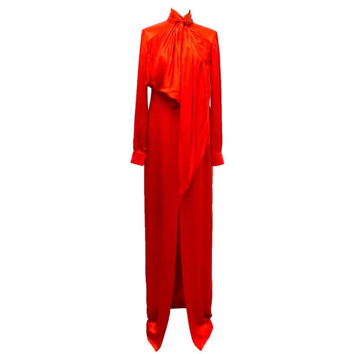 Givenchy Red Silk Gown For Sale