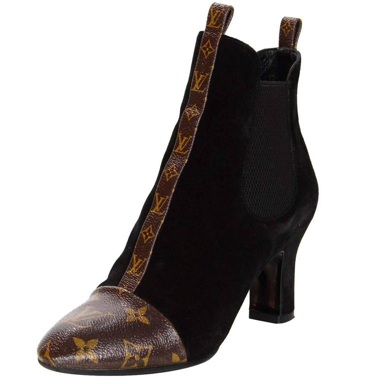 Louis Vuitton Brown Monogram High Heel Boots