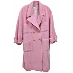 Gorgeous Pink Chanel Full Length Wool & Cashmere Coat