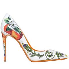 Dolce & Gabbana NEW Patent Leather Multi Floral High Heels Pumps Shoes in Box