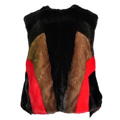 Givenchy by Riccardo Tisci Asymmetric Multi-color dyed Mink Vest