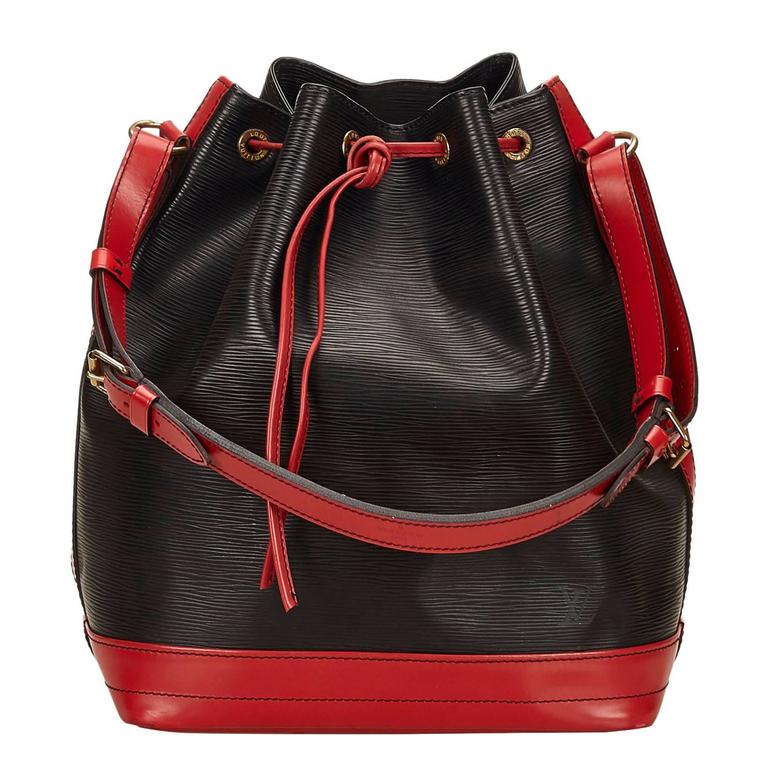 Louis Vuitton Black and Red Epi Bicolor Noe Shoulder Bag at 1stdibs