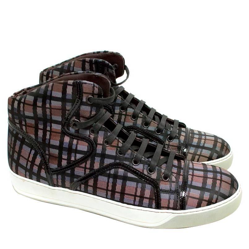 Lanvin Checked High-Top Trainers  For Sale
