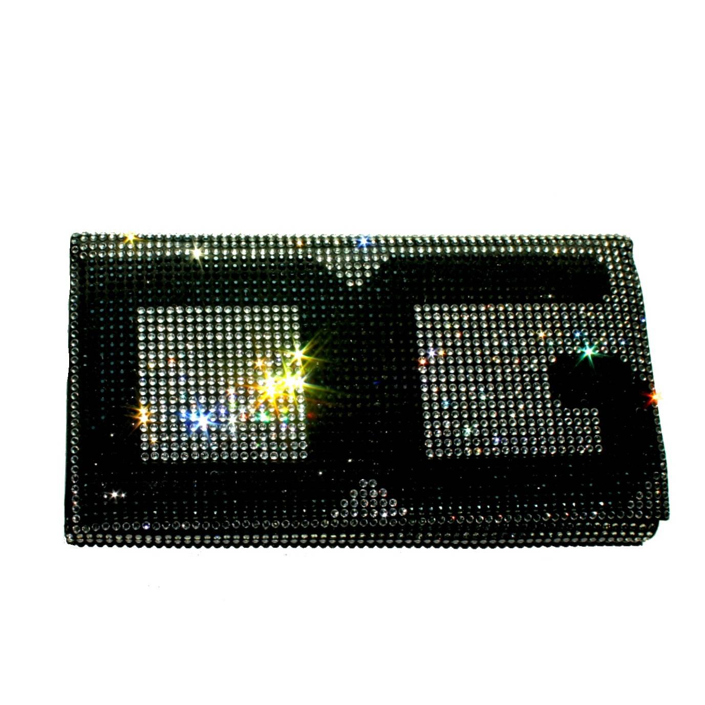 Stunning Dolce Gabbana Crystal Silk Evening Bag Clutch