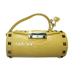 Unusual Yellow Versace Python Snakeskin Bag 5