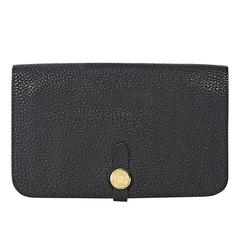 Black Hermès Dogon Leather Wallet