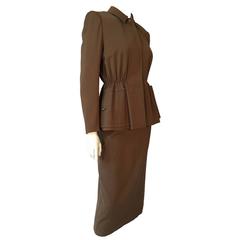 Gilbert Bests Apparel Vintage 1940s Gabardine Wool Skirt Jacket Suit Set 1