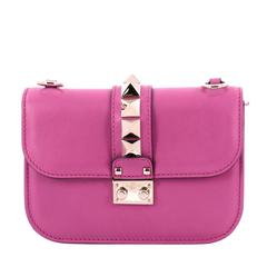 Valentino Glam Lock Shoulder Bag Leather Small