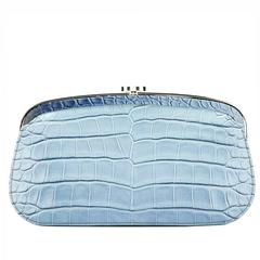 Chanel Blue Ombre Crocodile Leather Clutch