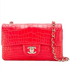 Chanel Red Crocodile 2.55 Classic Flap Handbag For Sale at 1stDibs