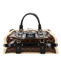 2000s Louis Vuitton Brown Patent Leather & Shearling Storm 3