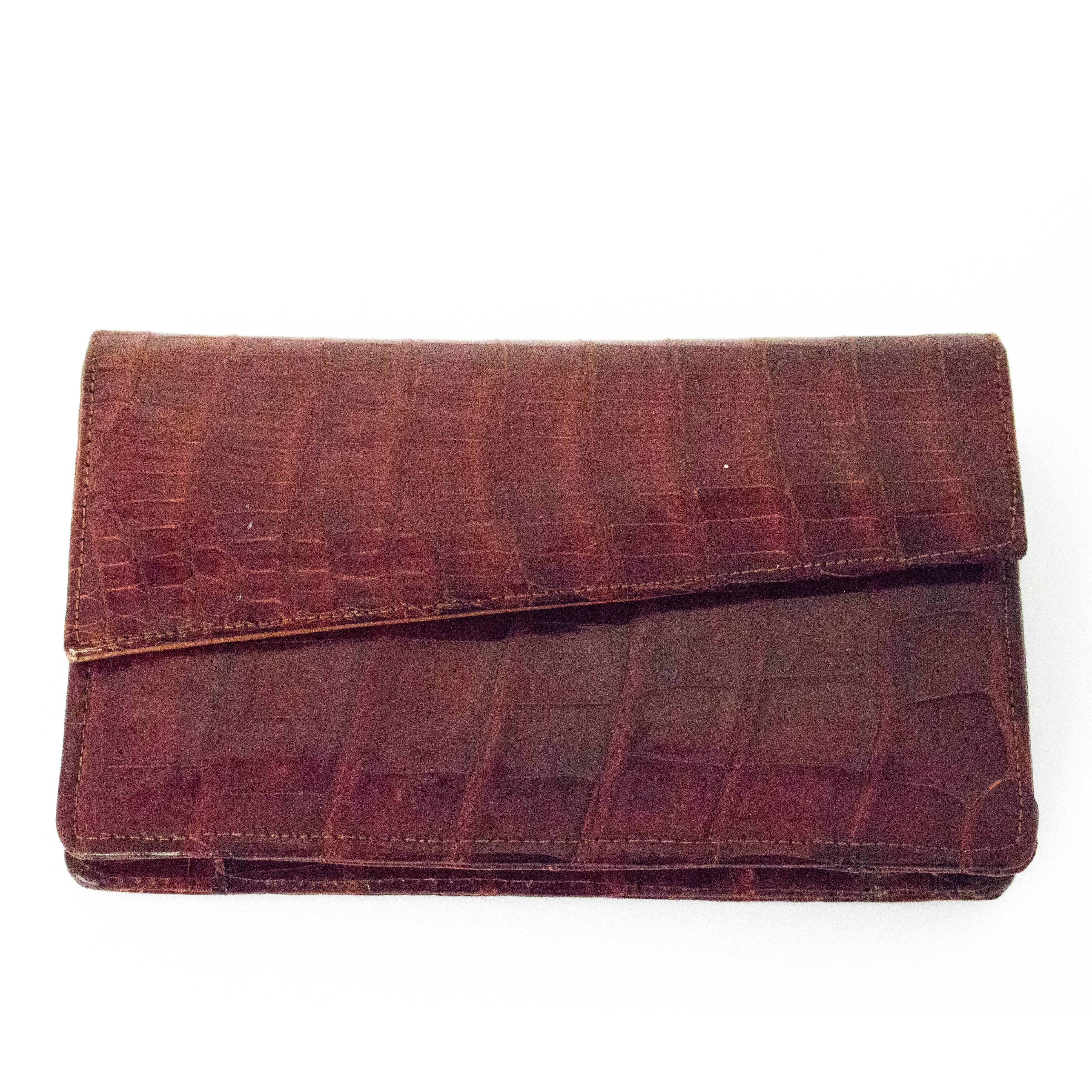 70s Brown Crocodile Wallet 