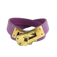 Hermes Purple Kelly Double Tour KDT Unisex Bracelet Bangle