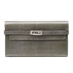 Hermes Kelly Grey Lizard Wallet