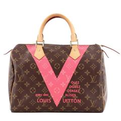 Speedy Handtasche Limited Edition V Monogramm Segeltuch 30 von Louis Vuitton
