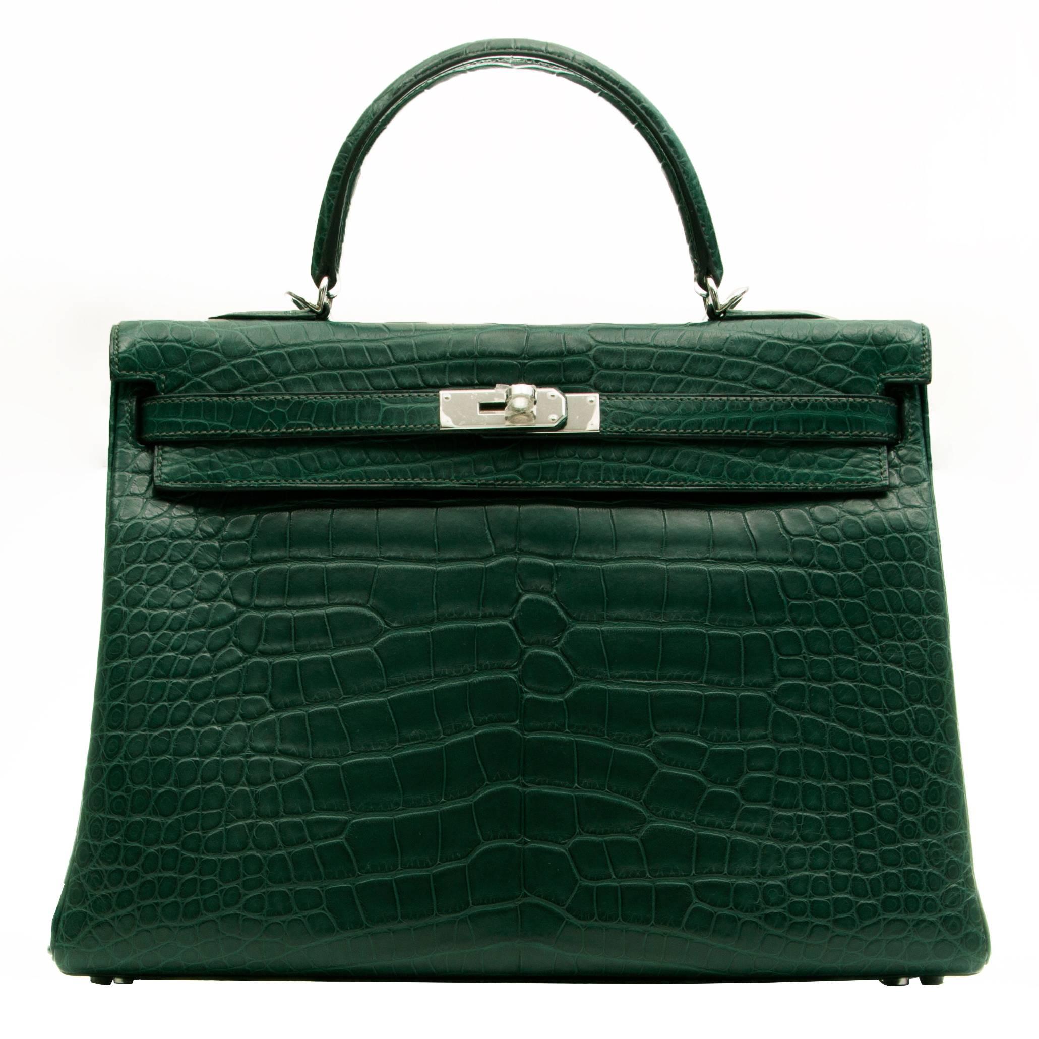 Hermes Kelly 35 Alligator Handbag