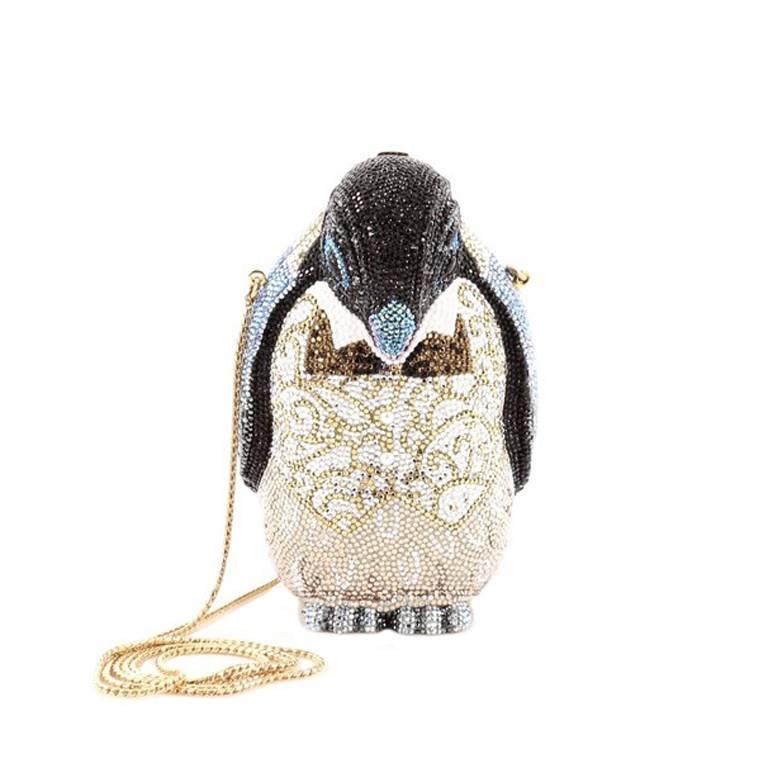 Judith Leiber Penguin Minaudiere Crystal Small