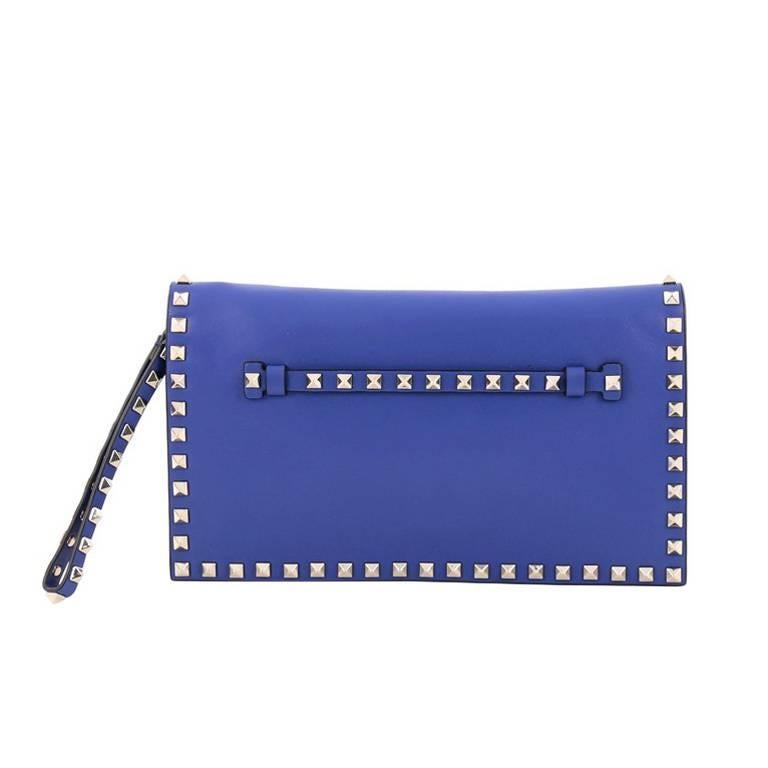 Valentino Rockstud Flap Clutch Leather