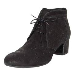 Chanel Black Suede Lace Up Heeled Ankle Boots Sz 42 12