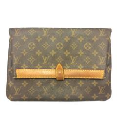 80's Vintage Louis Vuitton monogram envelope style document portfolio bag.