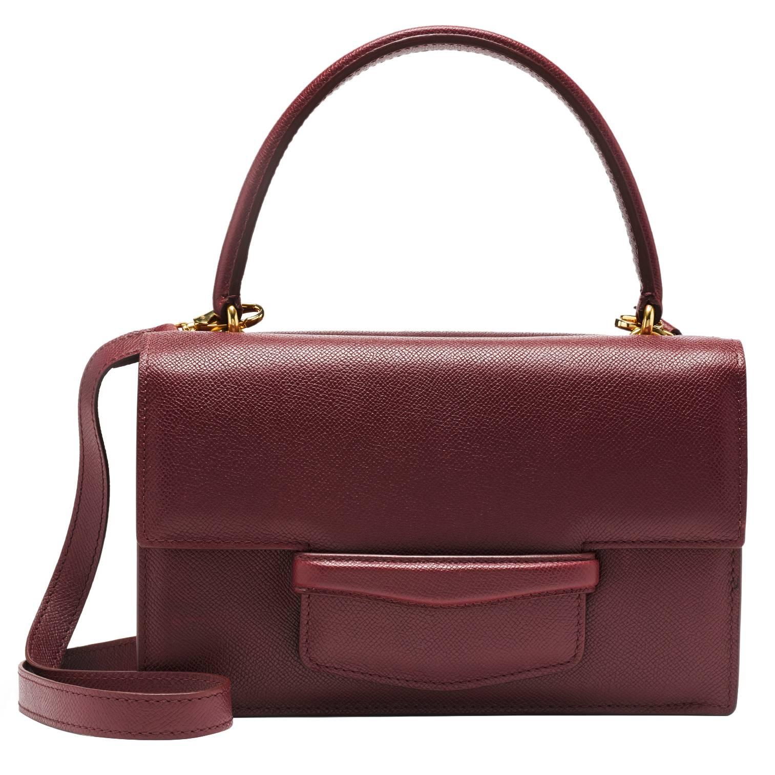  Lorry Newhouse Pebbled Leather Bordeaux Double Bag  For Sale