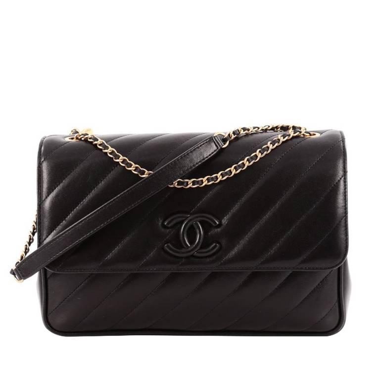 Chanel Black Quilted Aged Glazed Calfskin Double Sided Flap Ruthenium Hardware, 2016-2017 (Like New), Womens Handbag