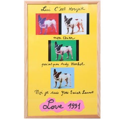 1991 Yves Saint Laurent Framed "Love" Poster in the Style of Andy Warhol