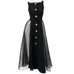 Antique Iconic Museum-worthy GIANNI VERSACE Atelier Long Black Dress
