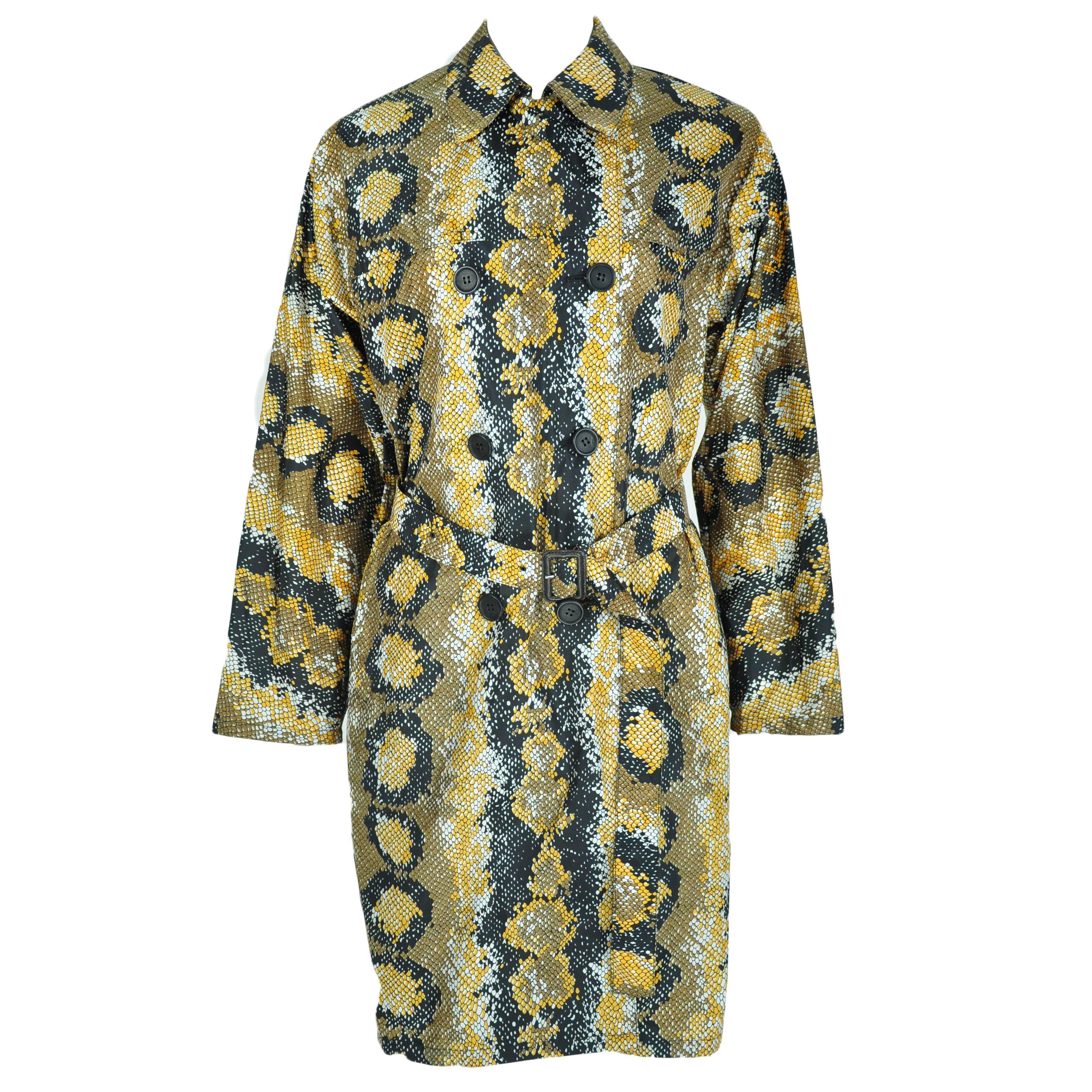 Prada 2016 Spring/Summer  Python Print Double-breasted Rain Coat  For Sale