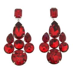 Dolce & Gabbana Red Crystal Statement Earrings