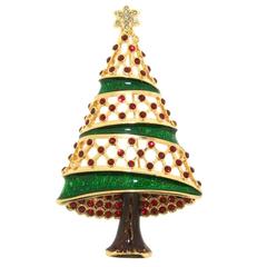 Large Christmas Tree brooch by Cristobal London