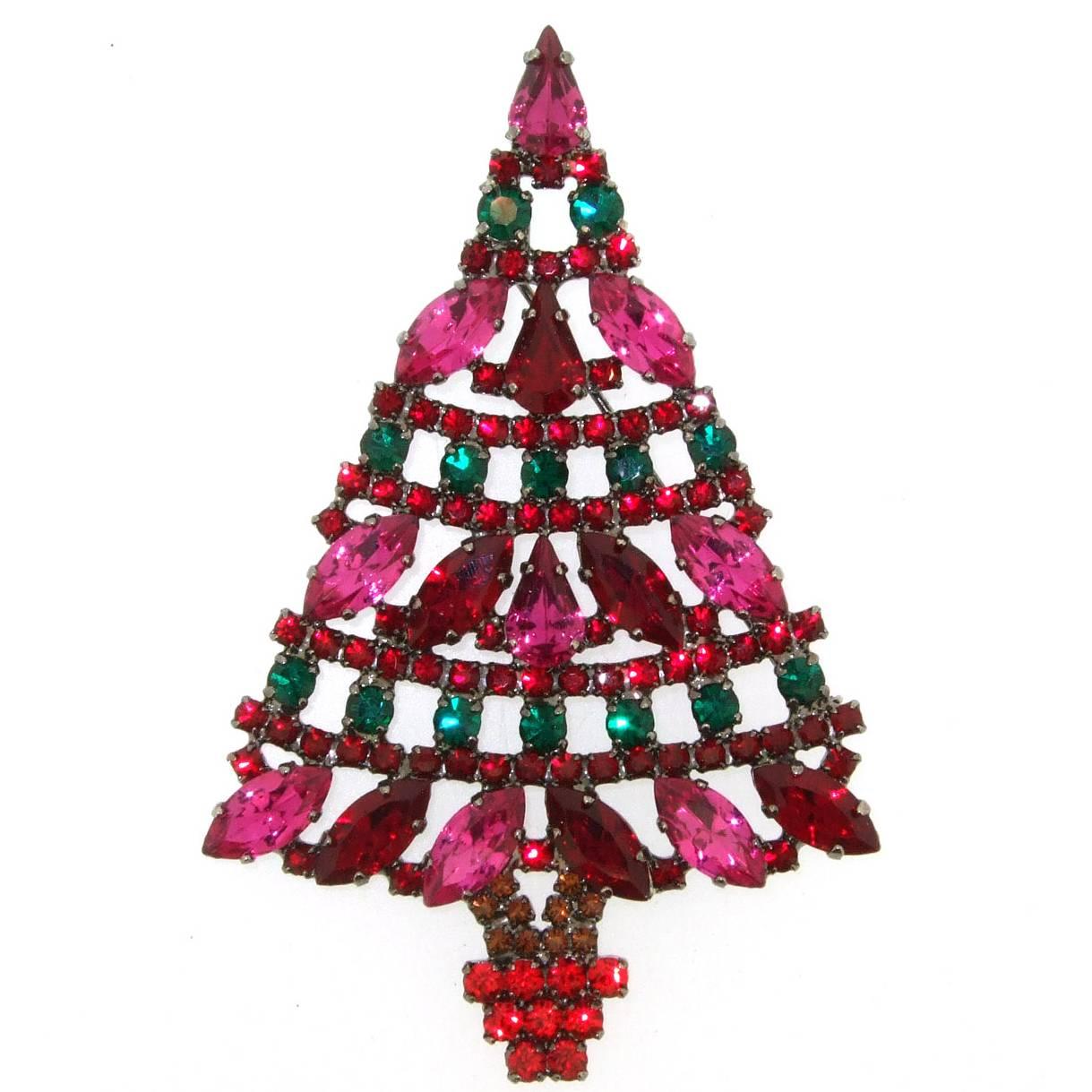 Large Christmas Tree brooch by Cristobal London For Sale