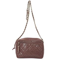 Brown Chanel Quilted Caviar Leather Bag