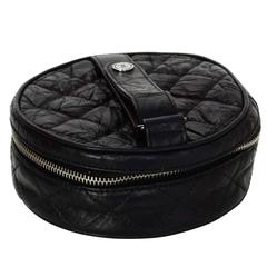 Chanel Black Distressed Leather Jewelry Case