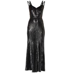 Chanel haute couture black sequin gown, Autumn/Winter 1932