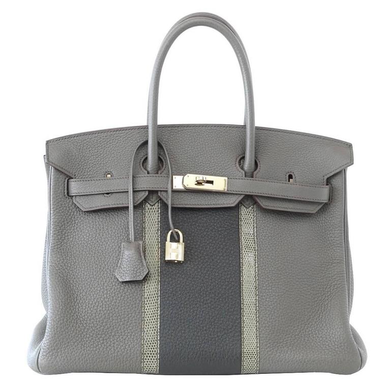 HERMES BIRKIN 35 Bag Limited Edition Club Etain Gray Permabrass rare at