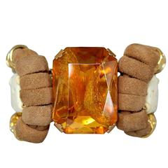 Unique Carlo Zini Bone and Buckskin Bracelet 11