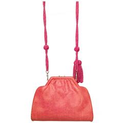 A Glamorous 80s Bright Pink Fendi Lizard Evening Bag