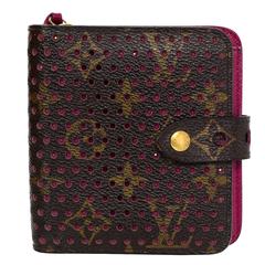 Louis Vuitton Limited Edition Perforated Monogram Compact Wallet w/ Pink